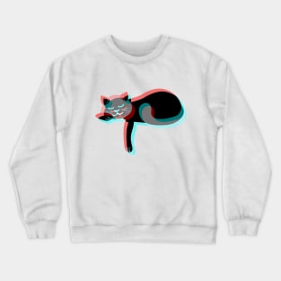 Aesthetic Cute Cat | Retro Vintage 3d Glasses Crewneck Sweatshirt